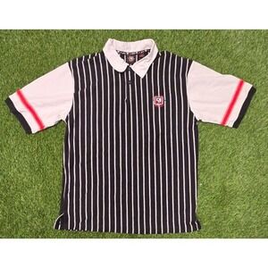 Vtg Def Jam University Shirt 84 Pinstripe Polo Jersey XXL Hip Hop Y2K Streetwear